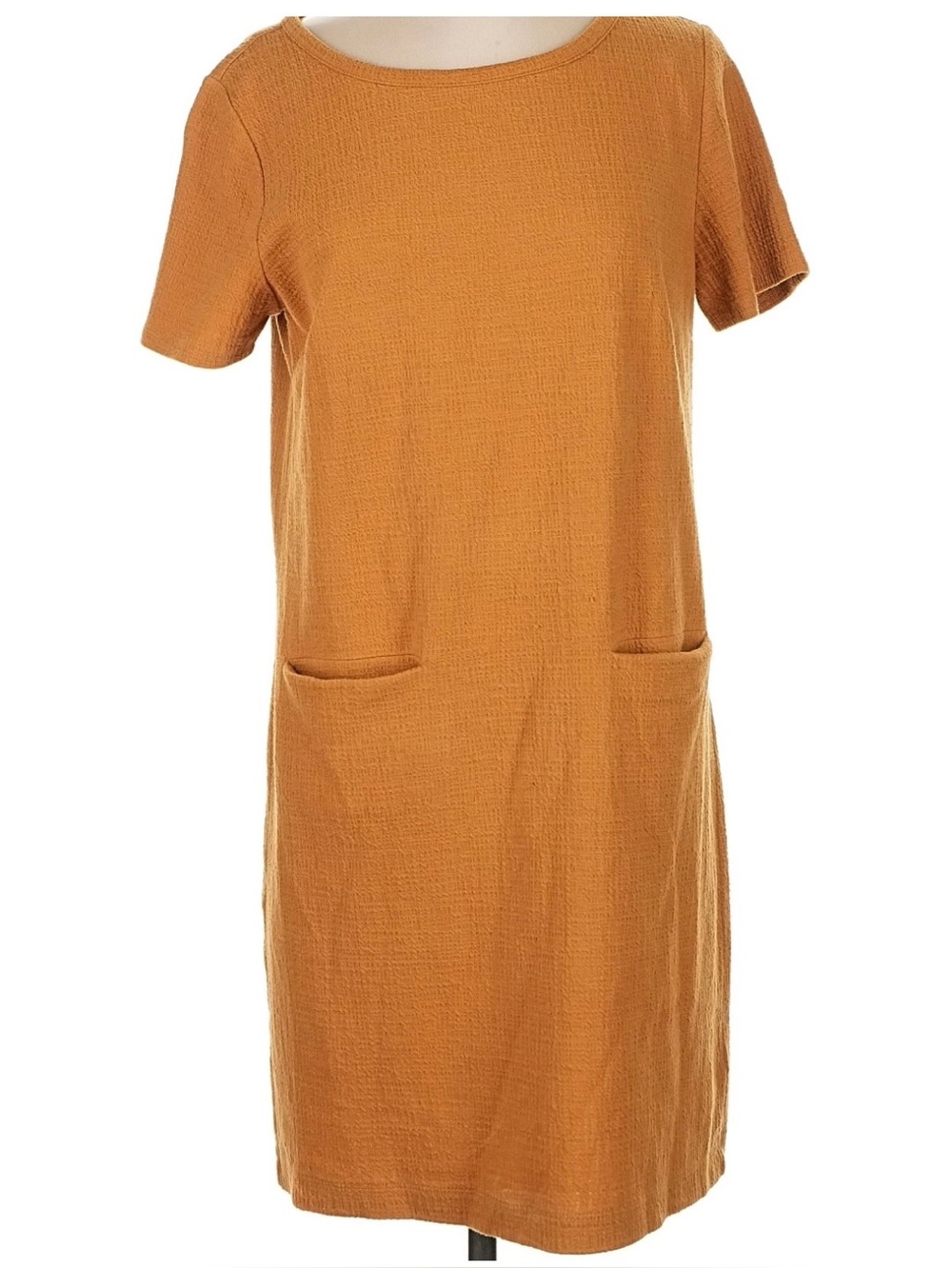 Cynthia Rowley Large short sleeve turmeric colored shift dress